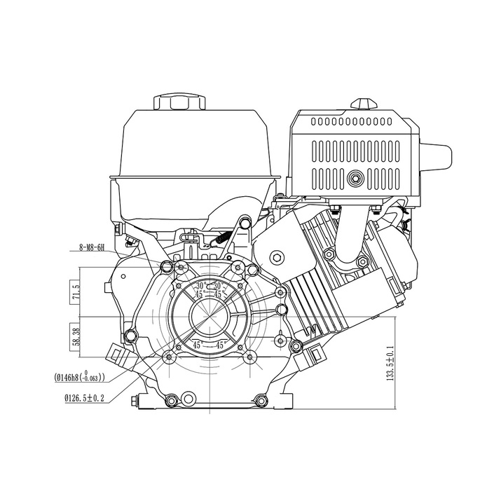 Benzinmotor 14,96 hk 459cc