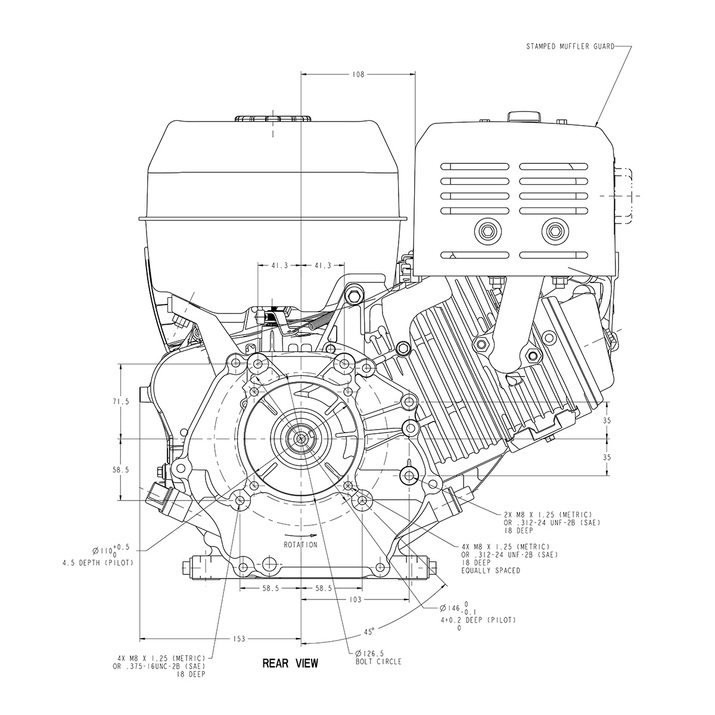 Benzinmotor 13,5 hk Briggs & Stratton